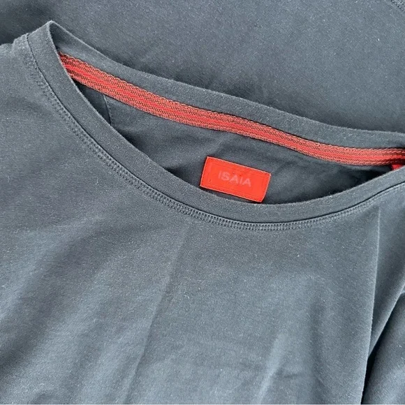 Isaia Short Sleeve Silk/Cotton Blend T-Shirt - Picture 6 of 12